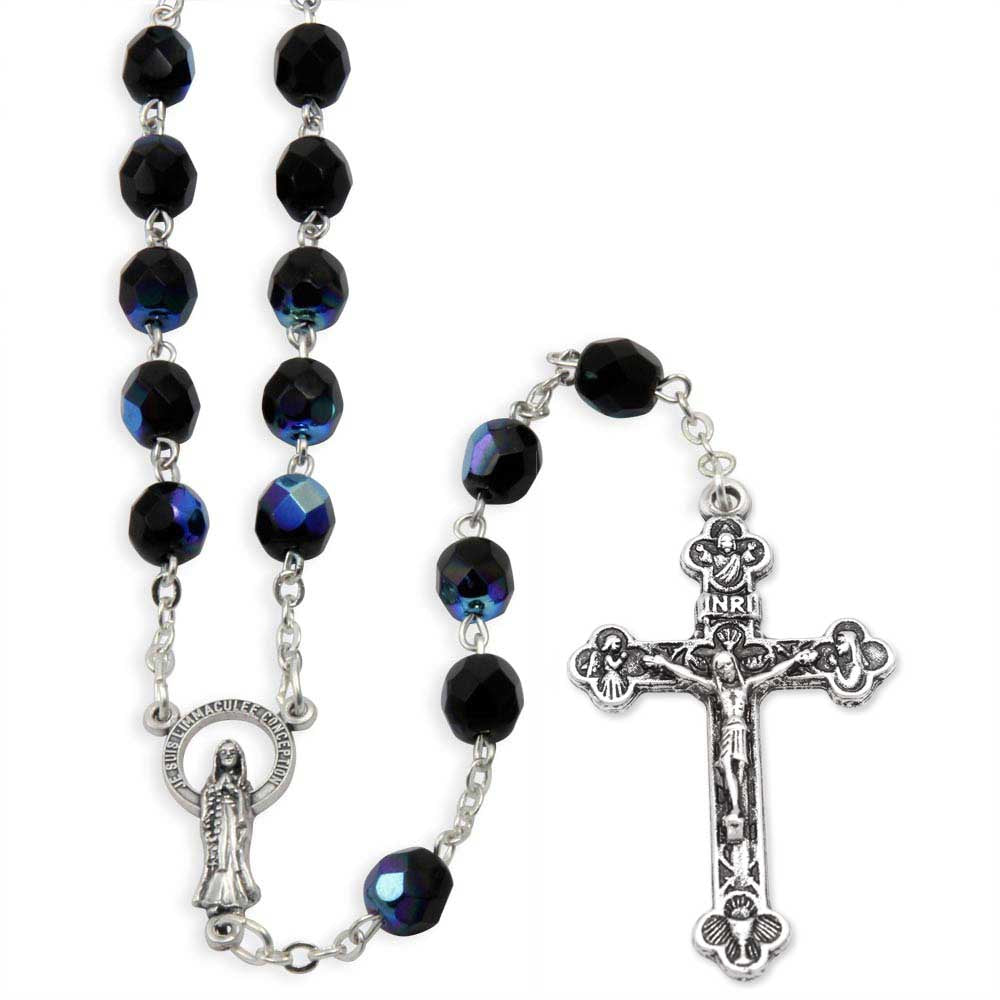 Aurora Borealis Crystal Beads Rosary Immaculate Conception of Mary