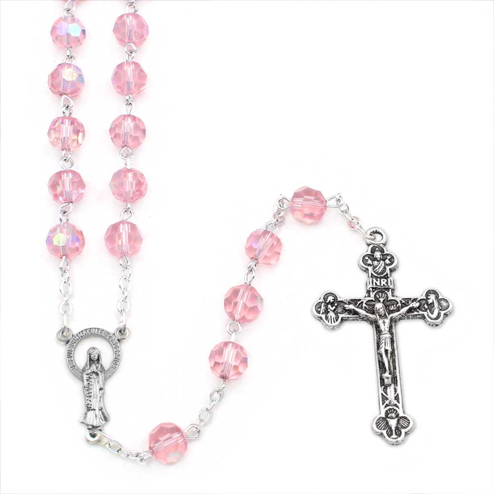 Aurora Borealis Crystal Beads Rosary Immaculate Conception of Mary