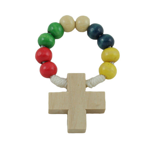 Finger Rosary One Decade Multi-color Missionary Beads