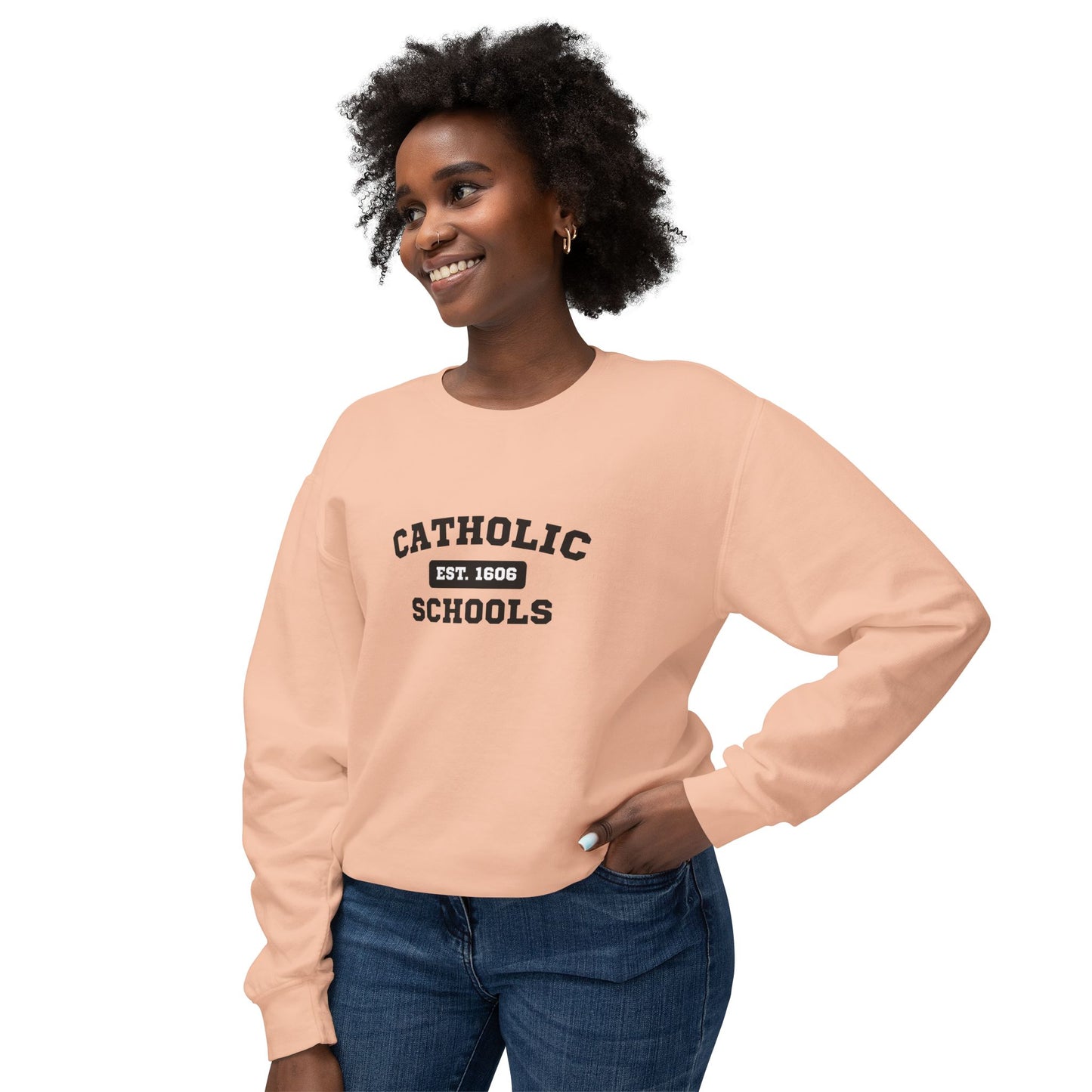 Catholic Schools Crewneck Sweatshirt – Established 1606 – Vintage School Pullover