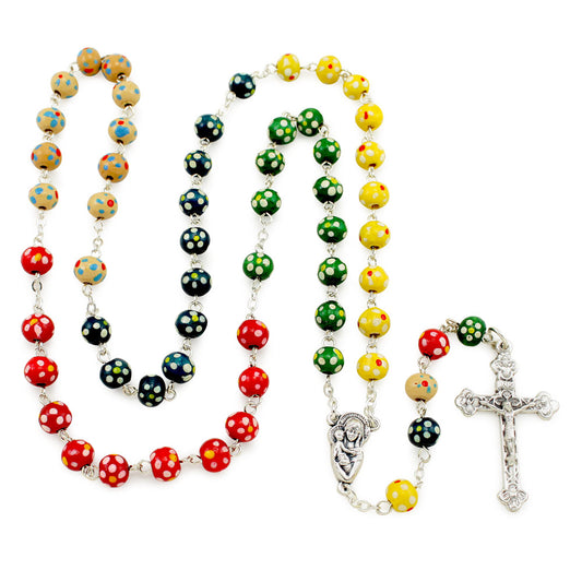 Rosary Multicolored Wooden Beads