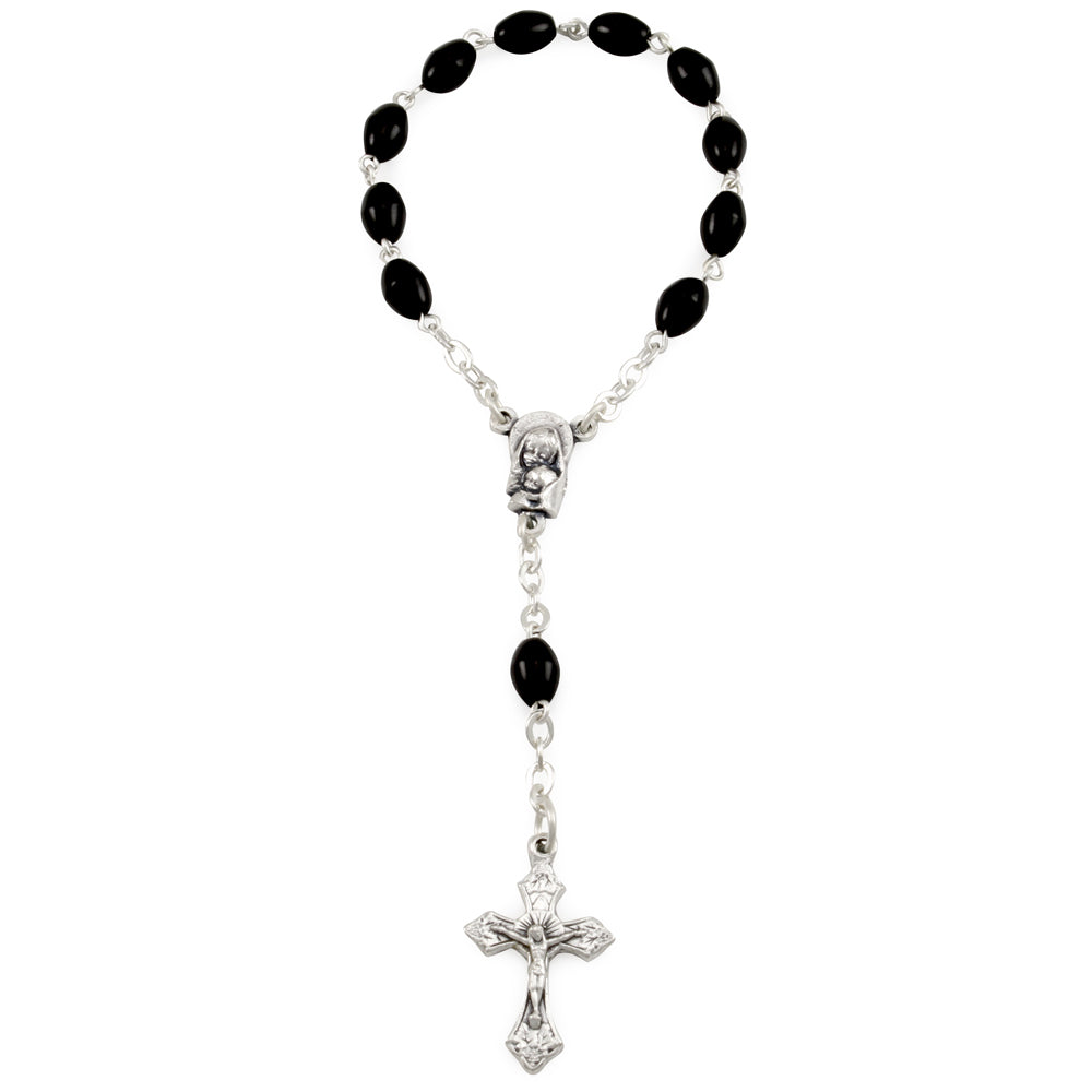 Rosary One Decade Black Wooden Beads 9-3501bk