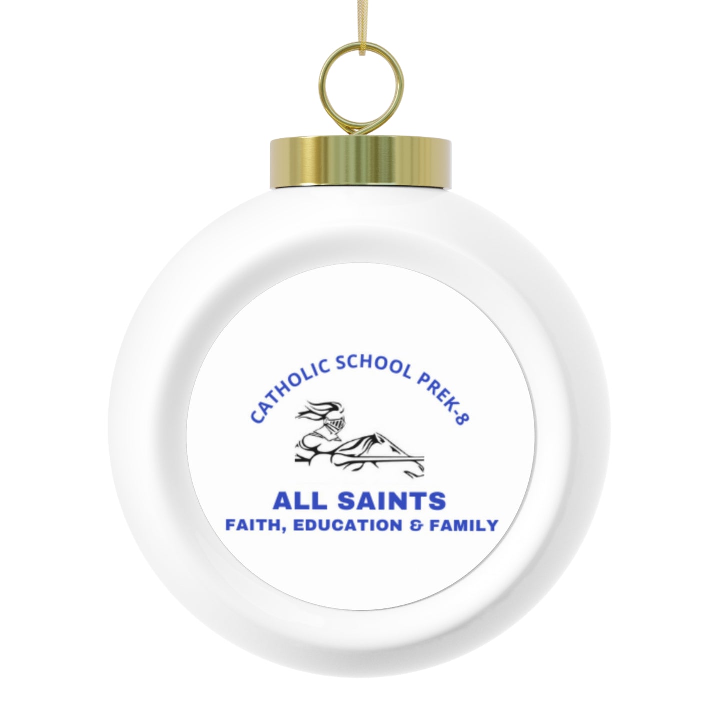 All Saints Catholic School - Cresson, PA -   Christmas Ball Ornament — Festive Poinsettia & Candles Holiday Glass Ornament