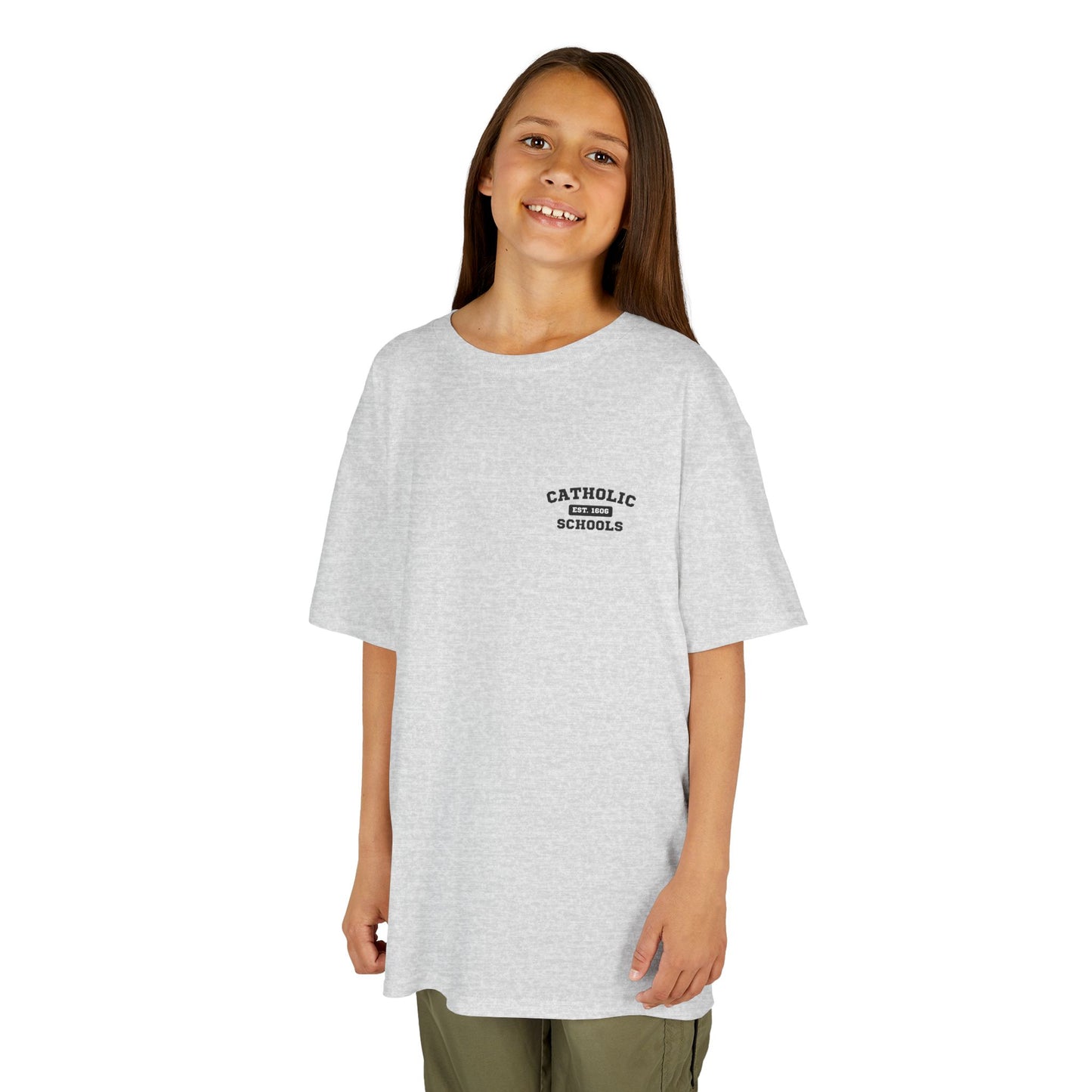 Catholic Schools Est. 1606 Kids T-Shirt – "Building Minds for This World, Souls for the Next" (Catholic Schools Series)
