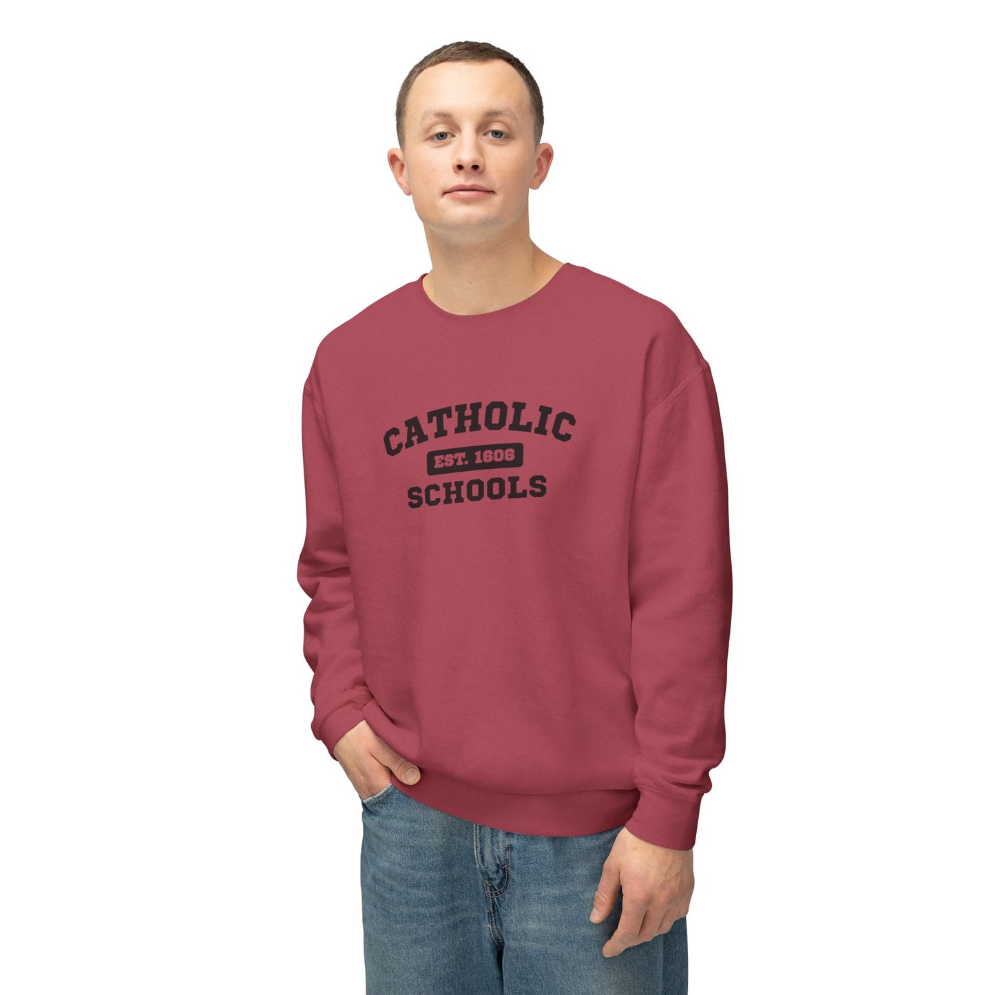 Catholic Schools Crewneck Sweatshirt – Established 1606 – Vintage School Pullover