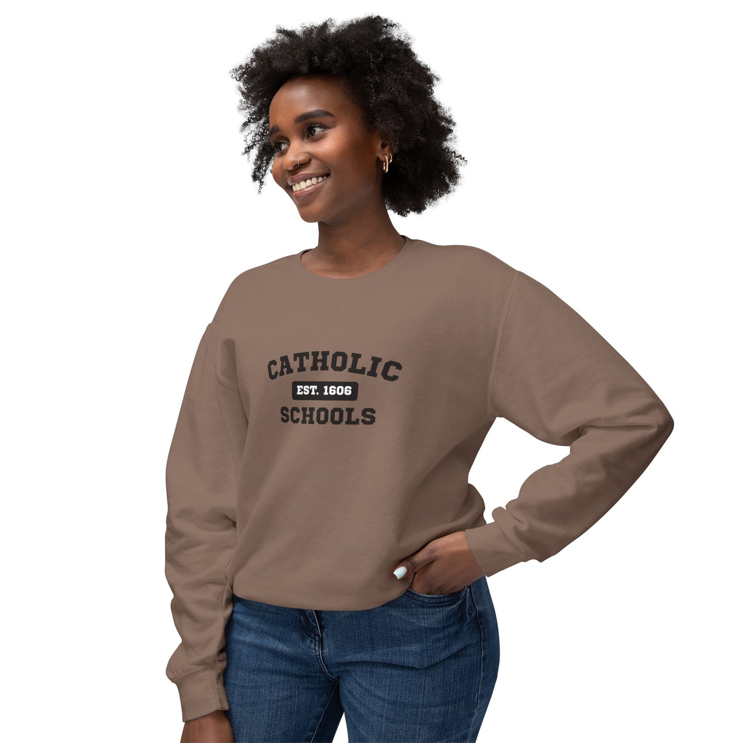 Catholic Schools Crewneck Sweatshirt – Established 1606 – Vintage School Pullover