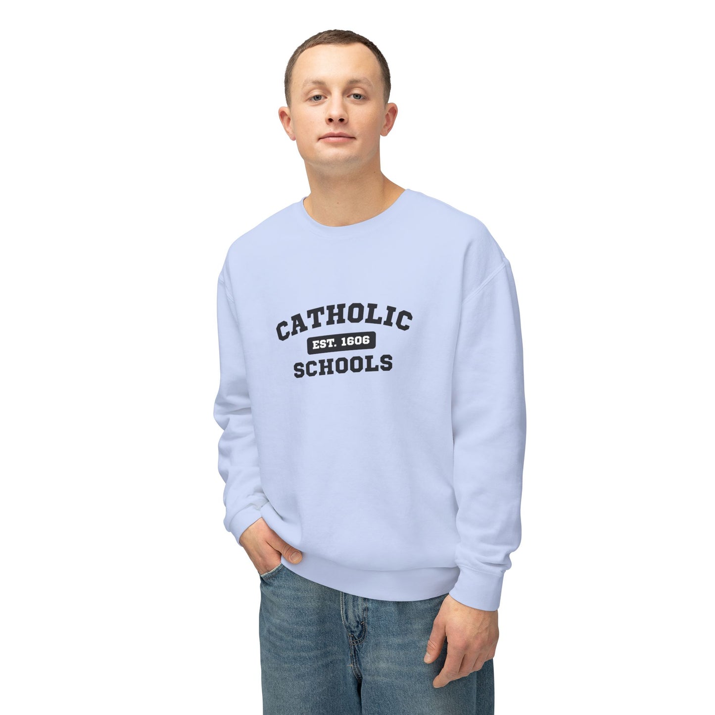 Catholic Schools Crewneck Sweatshirt – Established 1606 – Vintage School Pullover