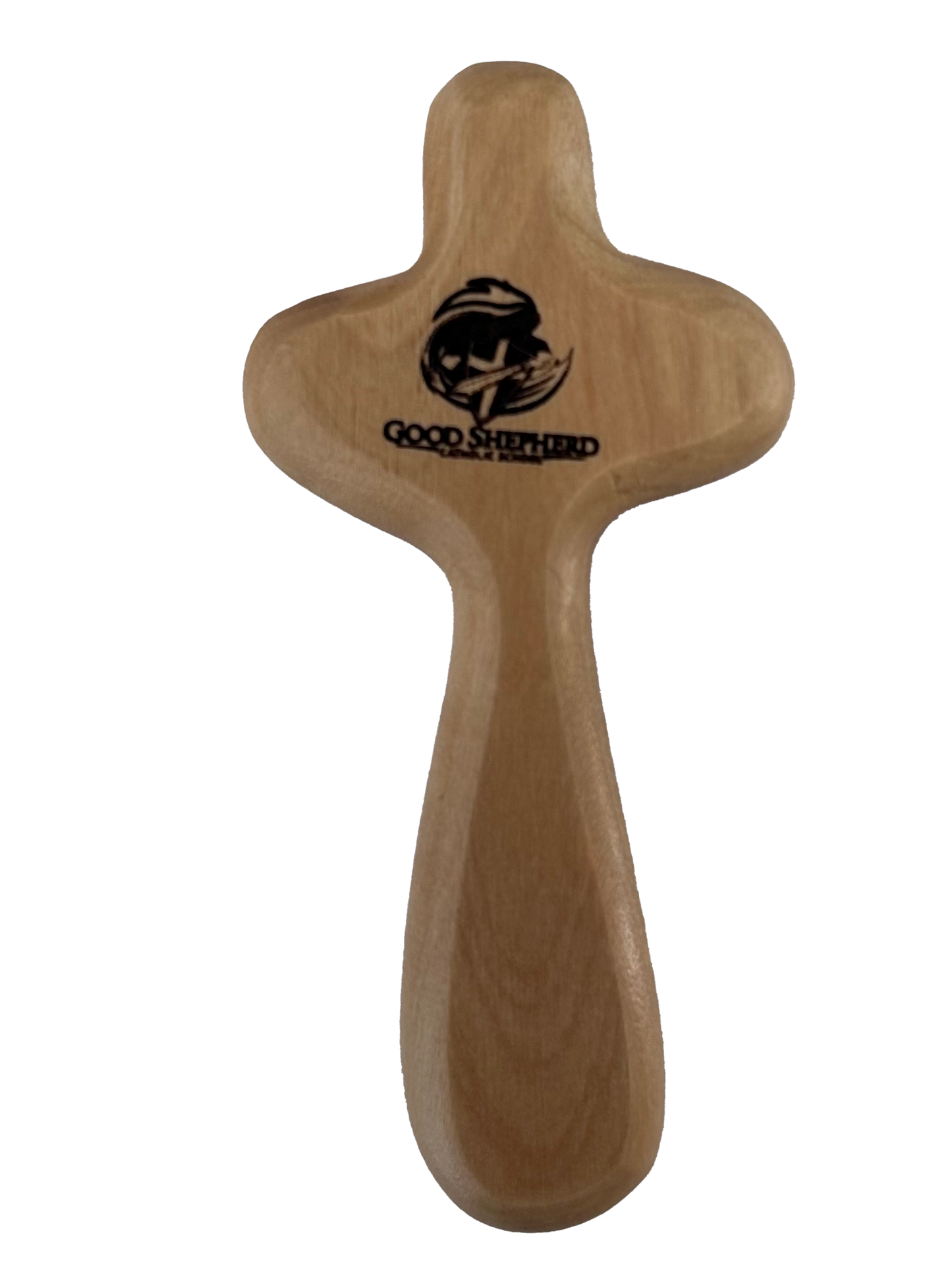 School Logo Engraved Olive Wood Pocket Cross
