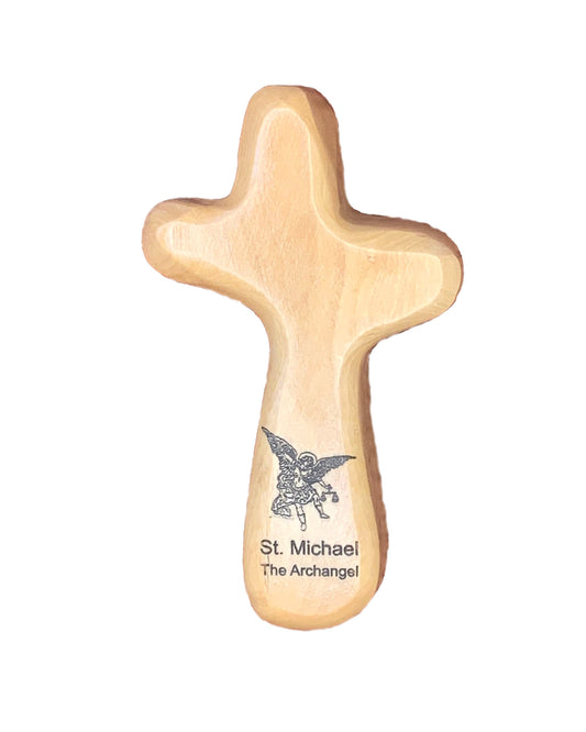 Saint Michael the Archangel - Engraved Holding Cross