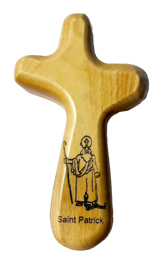 Saint Patrick - Engraved Holding Cross