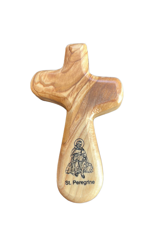 Saint Peregrine - Engraved Holding Cross