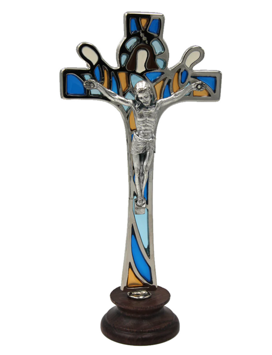 God the Father Silver Tone Standing Crucifix