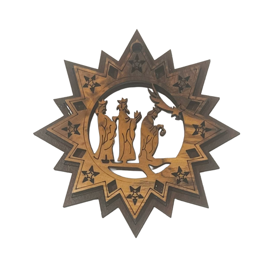 Bethlehem Olive Wood Wise Men Ornament