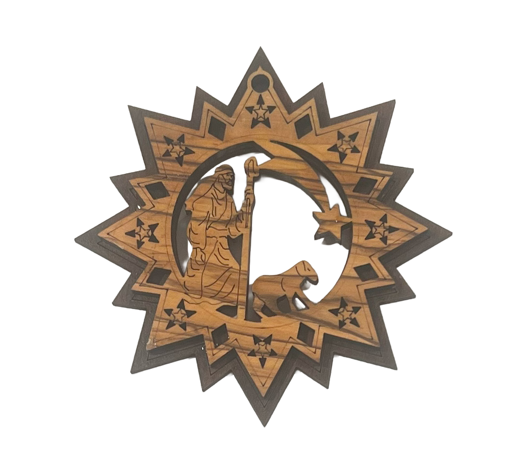 Bethlehem Olive Wood Shepherd Ornament